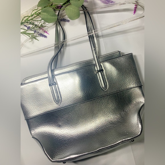 Silver Metallic Nine West Bag - Picture 3 of 5